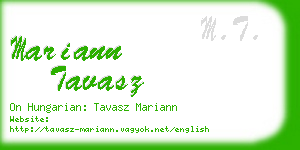 mariann tavasz business card